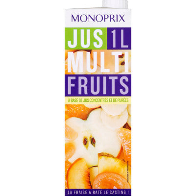 Monoprix Jus multifruits à base de jus concentré et de purées 1L Monoprix Jus multifruits à base de jus concentré et de purées 1L