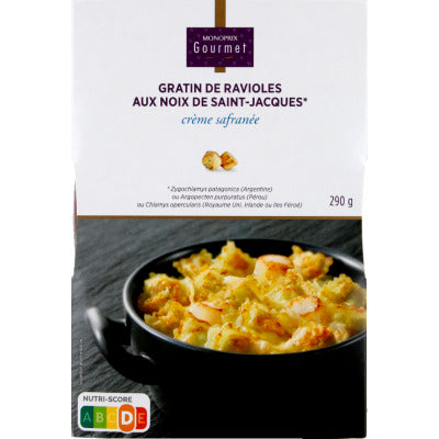 Monoprix Gourmet gratin de ravioles aux Saint Jacques 290g Monoprix Gourmet gratin de ravioles aux Saint Jacques 290g