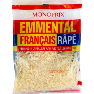Monoprix Emmental français râpé 3x70g Monoprix Emmental français râpé 3x70g