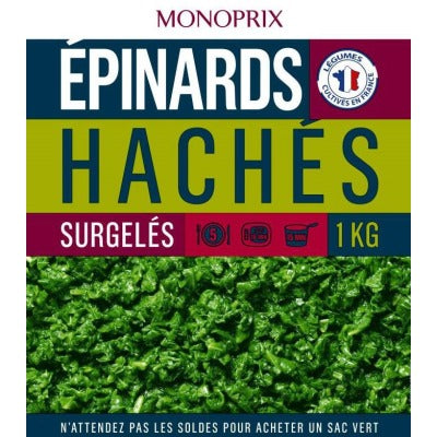 Monoprix Épinards hachés 1kg Monoprix Épinards hachés 1kg