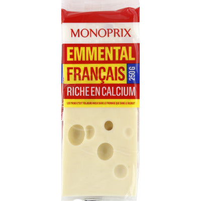 Monoprix Emmental français riche en calcium 250g Monoprix Emmental français riche en calcium 250g