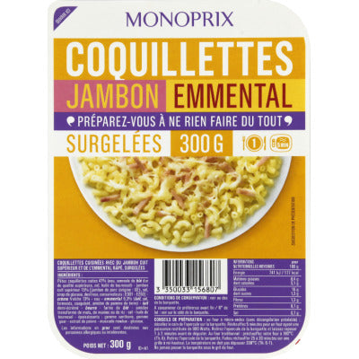 Monoprix Coquillettes au jambon et emmental 300g Monoprix Coquillettes au jambon et emmental 300g