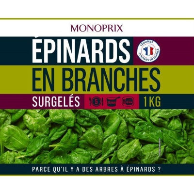 Monoprix Épinards en branches 1kg Monoprix Épinards en branches 1kg