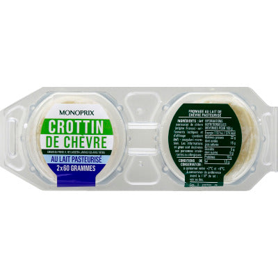 Monoprix Crottin de chèvre 2x60g Monoprix Crottin de chèvre 2x60g