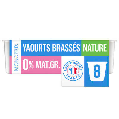 Monoprix Yaourt Brassé Nature 0% MG 8x125g Monoprix Yaourt Brassé Nature 0% MG 8x125g