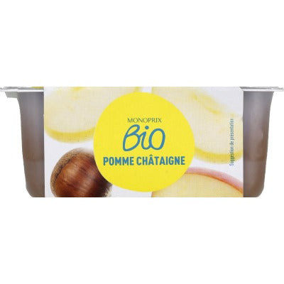 Monoprix Bio Compote Pomme Châtaigne 4x100g Monoprix Bio Compote Pomme Châtaigne 4x100g