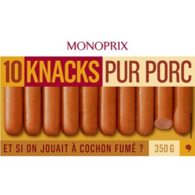 Monoprix Knacks Pur Porc 350g Monoprix Knacks Pur Porc 350g