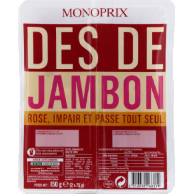 Monoprix Dés De Jambon 2x75g Monoprix Dés De Jambon 2x75g
