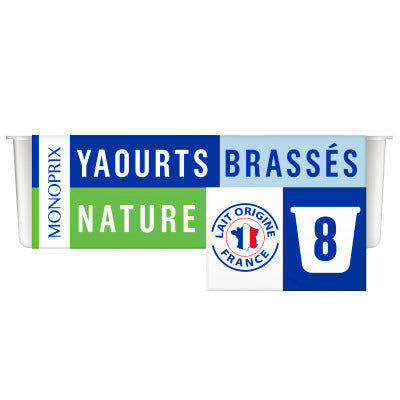 Monoprix Yaourts brassés nature 8x125g Monoprix Yaourts brassés nature 8x125g