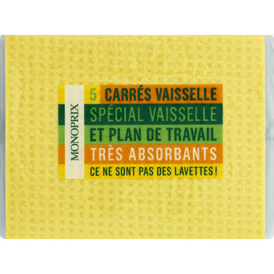 Monoprix Carrés spécial Vaisselle et plan de Travail x5 Monoprix Carrés spécial Vaisselle et plan de Travail x5
