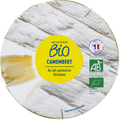 Monoprix Bio Camembert au lait pasteurisé 250g Monoprix Bio Camembert au lait pasteurisé 250g