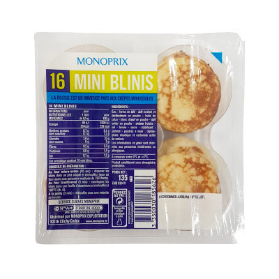 Monoprix Mini blinis 135g Monoprix Mini blinis 135g