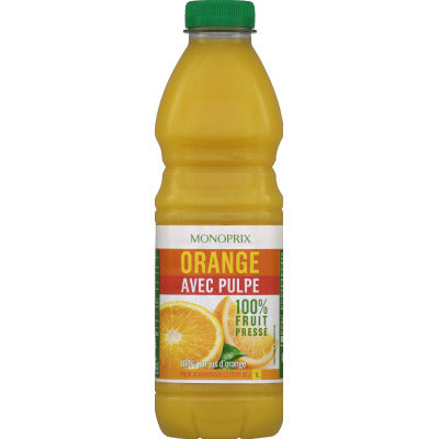 Monoprix Jus d'orange avec pulpe 100% fruit pressé 1L Monoprix Jus d'orange avec pulpe 100% fruit pressé 1L