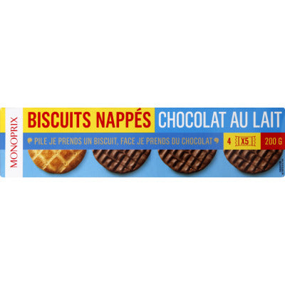 Monoprix Biscuits Nappés Chocolat au Lait 200g Monoprix Biscuits Nappés Chocolat au Lait 200g