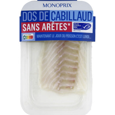 Monoprix Dos de cabillaud sans arête MSC 200g Monoprix Dos de cabillaud sans arête MSC 200g