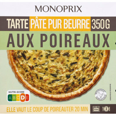 Monoprix Tarte Aux Poireaux Avec Pâte Pur Beurre 350g Monoprix Tarte Aux Poireaux Avec Pâte Pur Beurre 350g
