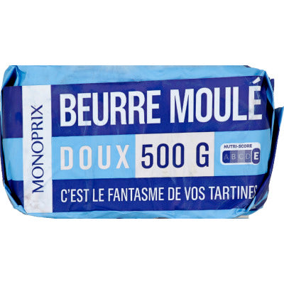 Monoprix Beurre moulé doux 500g Monoprix Beurre moulé doux 500g