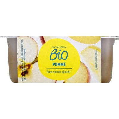 Monoprix Bio Compote Pomme Sans Sucres Ajoutés 4x100g Monoprix Bio Compote Pomme Sans Sucres Ajoutés 4x100g