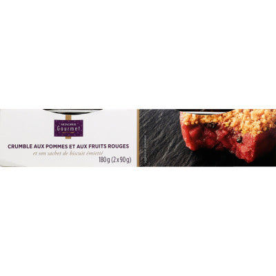 Monoprix Gourmet Crumble aux Pommes et aux Fruits Rouges 2x90g Monoprix Gourmet Crumble aux Pommes et aux Fruits Rouges 2x90g