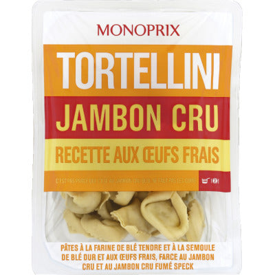 Monoprix Tortellini jambon cru aux œufs frais 300g Monoprix Tortellini jambon cru aux œufs frais 300g