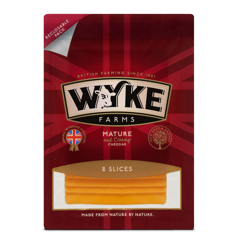 Wyke farms tranche de cheddar mature x8 tranches 160g Wyke farms tranche de cheddar mature x8 tranches 160g