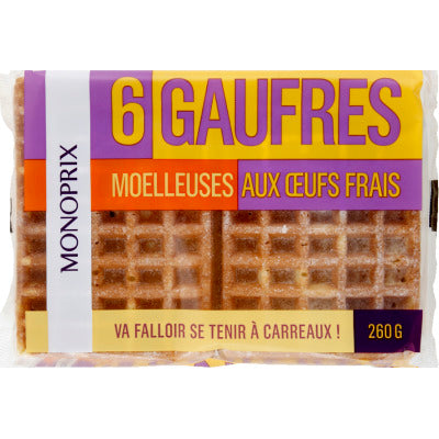 Monoprix Gaufres aux Œufs x6 260g Monoprix Gaufres aux Oeufs x6 260g