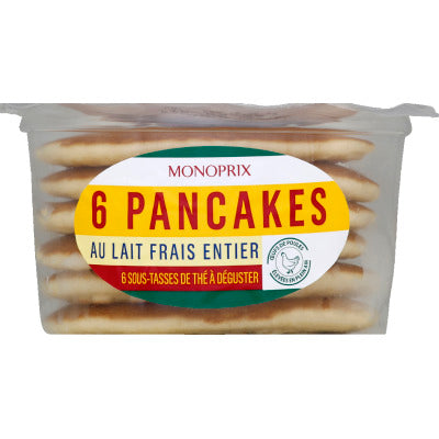 Monoprix Pancakes au Lait et aux Œufs Frais 132g Monoprix Pancakes au Lait et aux Œufs Frais 132g