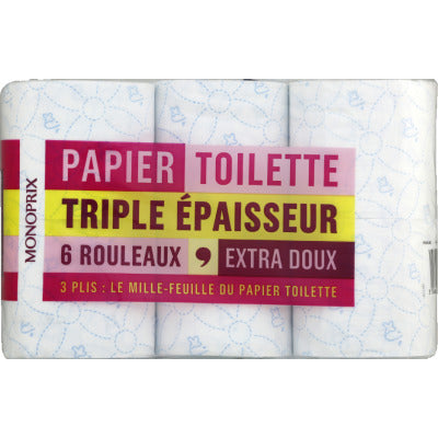 Monoprix Papier Toilette Triple Épaisseur X6 Monoprix Papier Toilette Triple Épaisseur X6