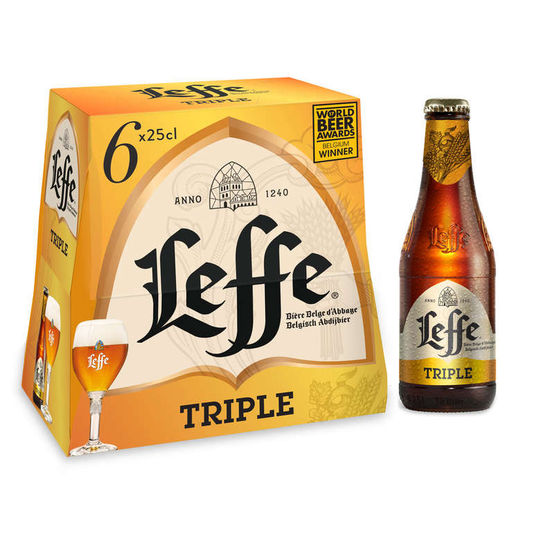 Leffe triple Bière Blonde Abbaye pack 6x25cl Leffe triple Bière Blonde Abbaye pack 6x25cl