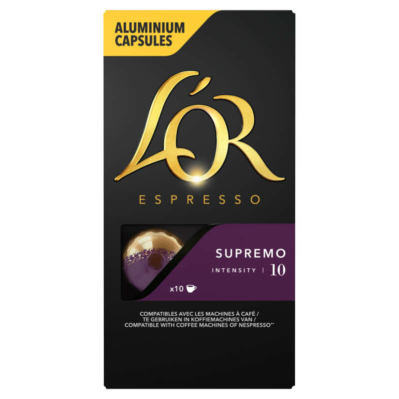 L'Or Espresso Café Supremo intensité 11 x10 capsules 52g L'Or Espresso Café Supremo intensité 11 x10 capsules 52g