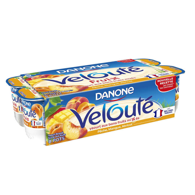 Danone Velouté Fruix Yaourt Aux Fruits Jaunes Brassé 8x125g Danone Velouté Fruix Yaourt Aux Fruits Jaunes Brassé 8x125g