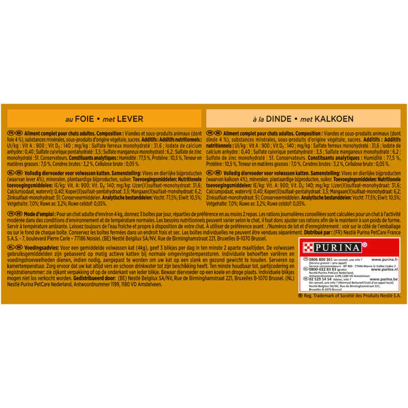 Purina Gourmet Gold Les Mousselines Mousses pour Chat 4x85g