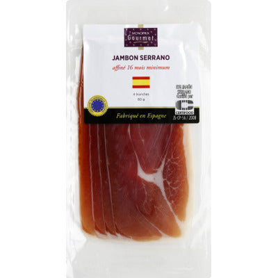 Monoprix Gourmet Jambon Serrano Affiné 16 Mois Minimum 80g Monoprix Gourmet Jambon Serrano Affiné 16 Mois Minimum 80g