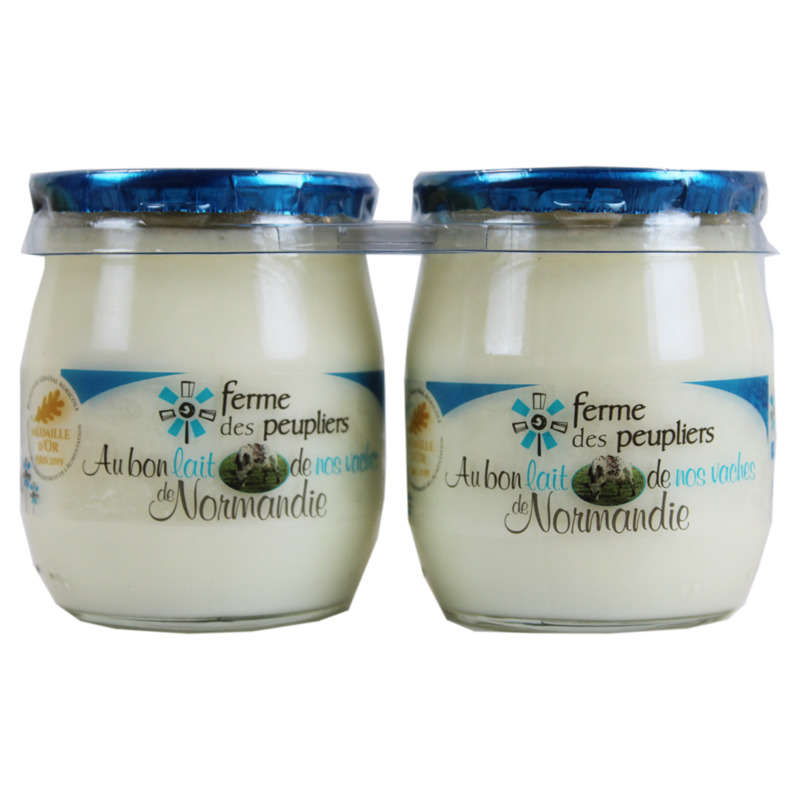 Ferme Des Peupliers Yaourt Nature Au Lait Entier 2x125g Ferme Des Peupliers Yaourt Nature Au Lait Entier 2x125g
