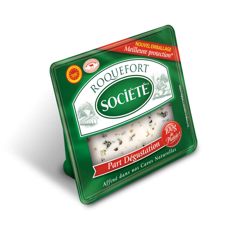 Société Roquefort Fromage AOP au lait cru de brebis 100g