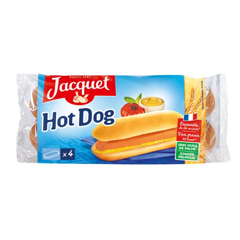 Jacquet Pains spéciaux pour hot dogs 240g