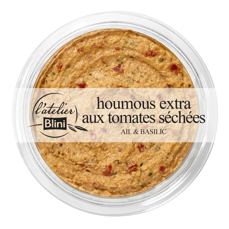 L'Atelier Blini Houmous Extra Au Tomates Séchées Ail & Basilic 175g