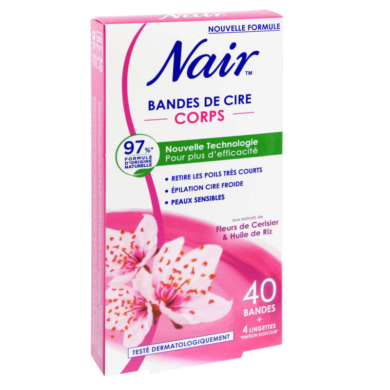 Nair Bandes Cire Froide Corps, Peaux Sensibles Nair Bandes Cire Froide Corps, Peaux Sensibles
