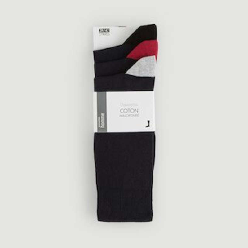 Monoprix Lot De 3 Paires De Chaussettes Bicolores T39/42 Monoprix Lot De 3 Paires De Chaussettes Bicolores T39/42