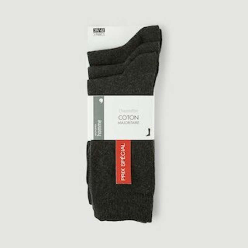 Monoprix Lot De 3 Paires De Chaussettes En Jersey Anthracite T43/46 Monoprix Lot De 3 Paires De Chaussettes En Jersey Anthracite T43/46