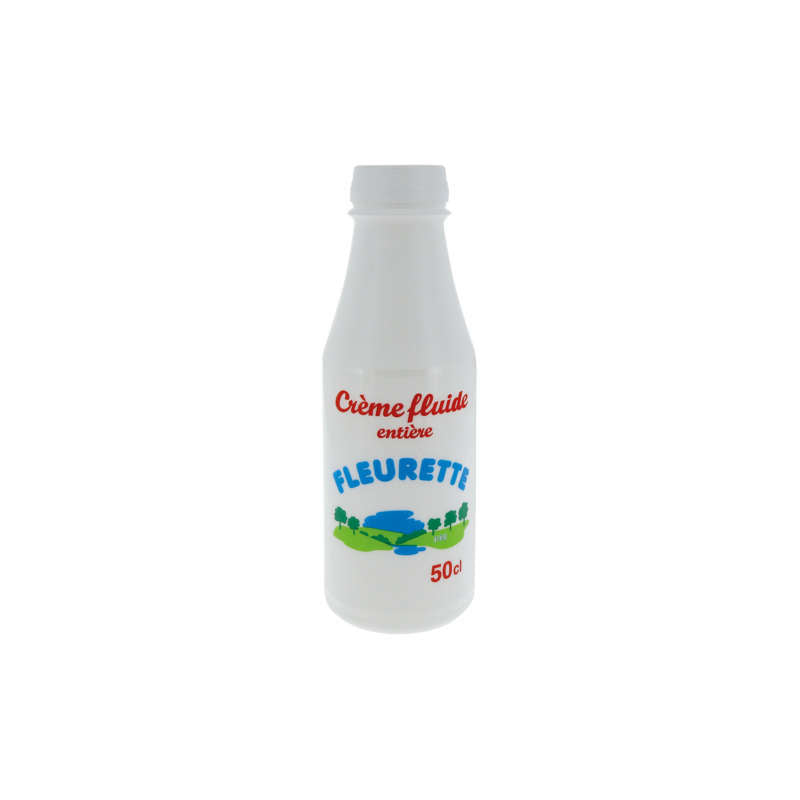 Crème fraîche Fleurette Fluide Entière Bouteille 50cl Crème fraîche Fleurette Fluide Entière Bouteille 50cl