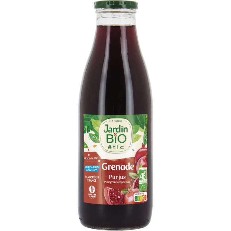 Jardin Bio Jus de grenade bio la bouteille de 1L Jardin Bio Jus de grenade bio la bouteille de 1L