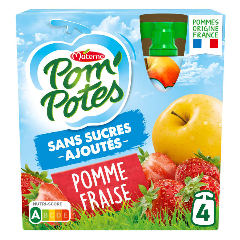 Pom'Potes Compote Pomme Fraise 4x90g Pom'Potes Compote Pomme Fraise 4x90g