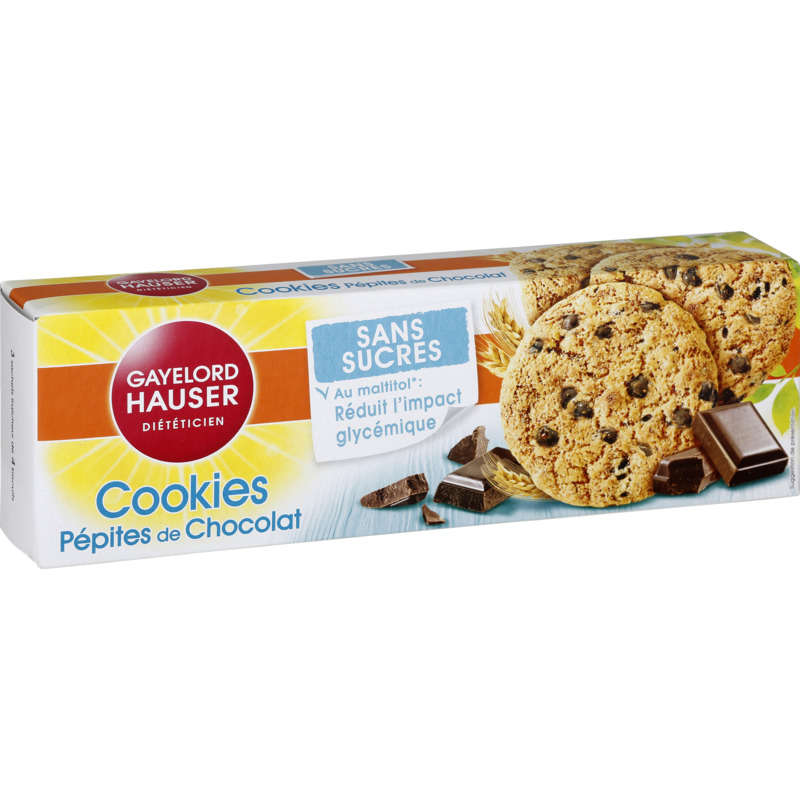 Gayelord Hauser Cookies Pépites De Chocolat, Sans Sucres 125G Gayelord Hauser Cookies Pépites De Chocolat, Sans Sucres 125G