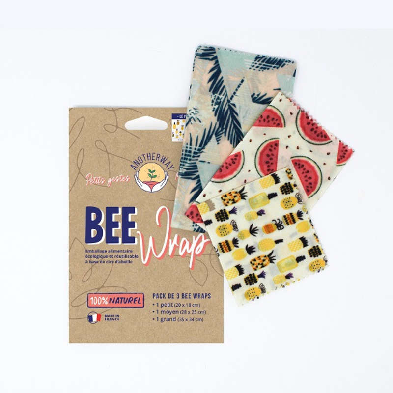 Anotherway Bee Wrap Emballage Alimentaire Réutilisable Pack X3 Taille S-M-L Anotherway Bee Wrap Emballage Alimentaire Réutilisable Pack X3 Taille S-M-L