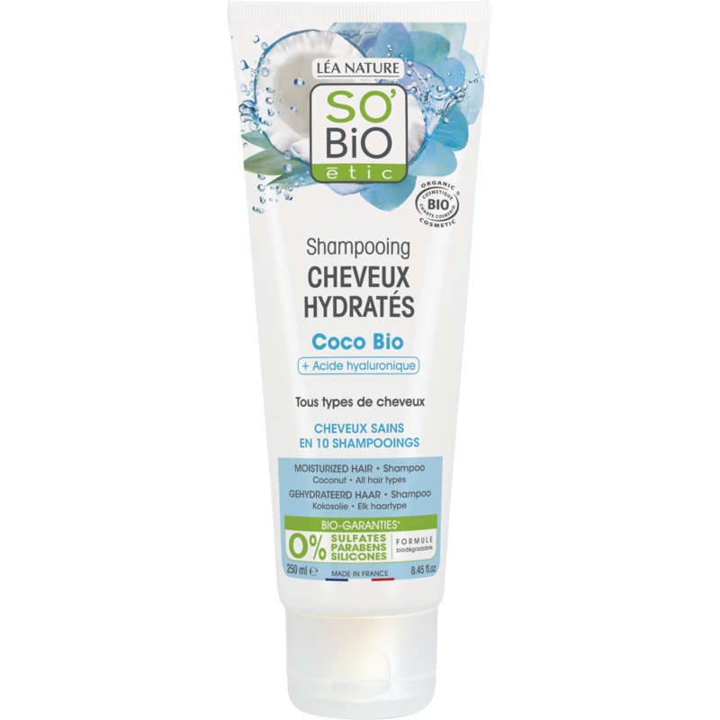 SO'BiO Étic Shampooing cheveux hydratés à la Coco Bio 250ml SO'BiO Étic Shampooing cheveux hydratés à la Coco Bio 250ml