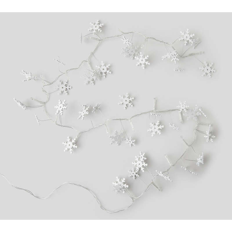 Monoprix Guirlande bois flocons LED Blanches Monoprix Guirlande bois flocons LED Blanches