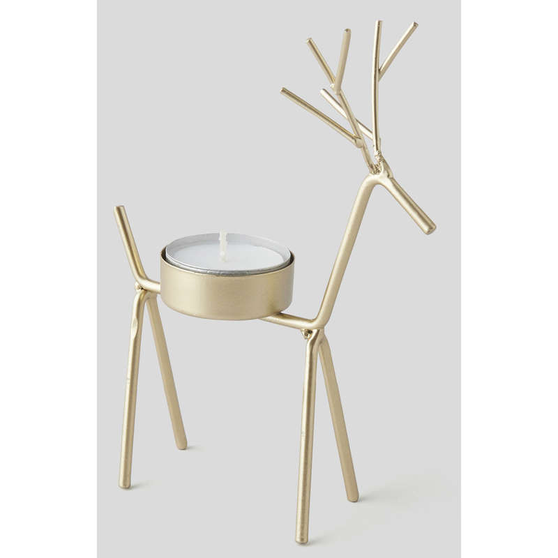 Monoprix Bougeoir métal doré sapin Monoprix Bougeoir métal doré sapin