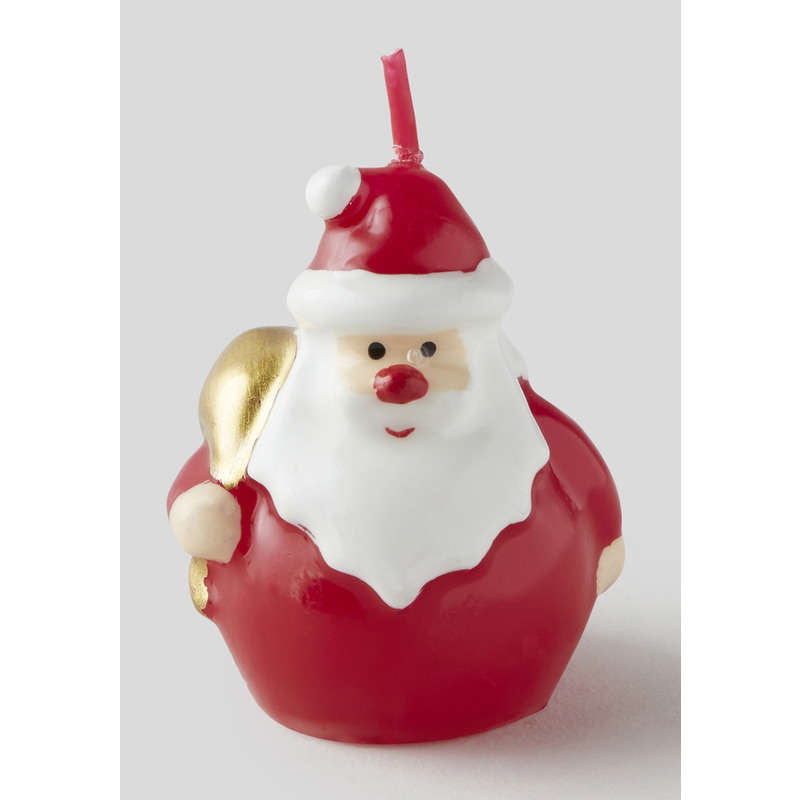 Bougie père Noœl avec hotte dorée Bougie père Noœl avec hotte dorée