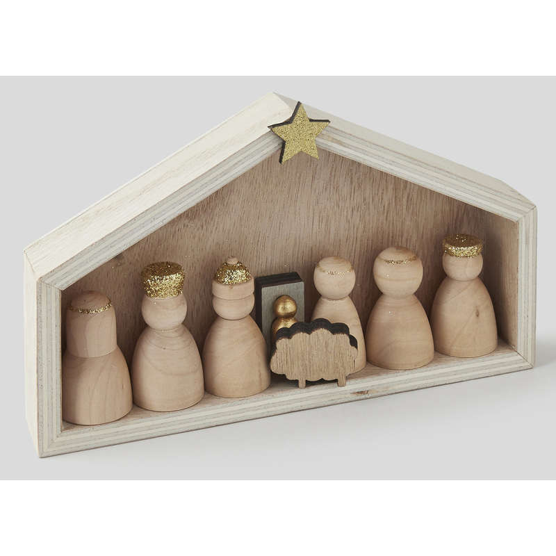 Crèche en bois étoile Crèche en bois étoile